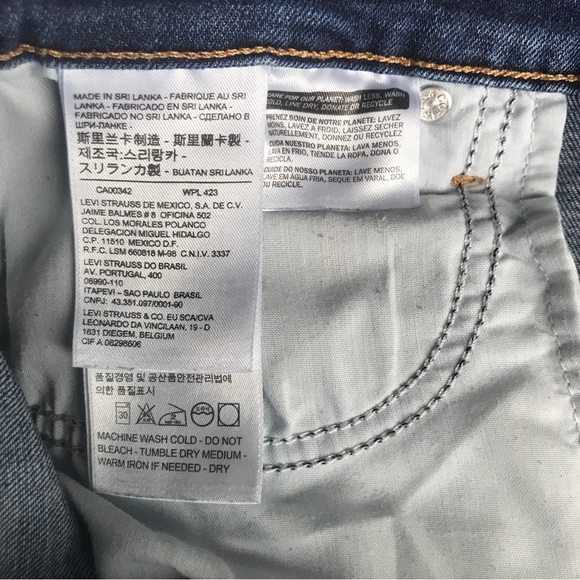 Levi’s 711 Skinny Distressed Medium-Dark Blue Jeans Size 30 - Picture 5 of 6